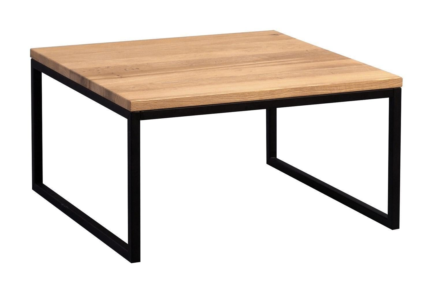 M2 Kollektion Couchtisch KAROLIN, Wildeiche massiv, Metallgestell, 60 x 60 cm
