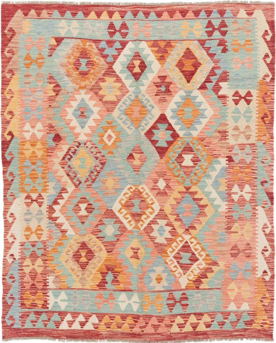 Orientteppich Kelim Afghan 160x194 Handgewebter Orientteppich, Nain Trading, rechteckig, Höhe: 3 mm