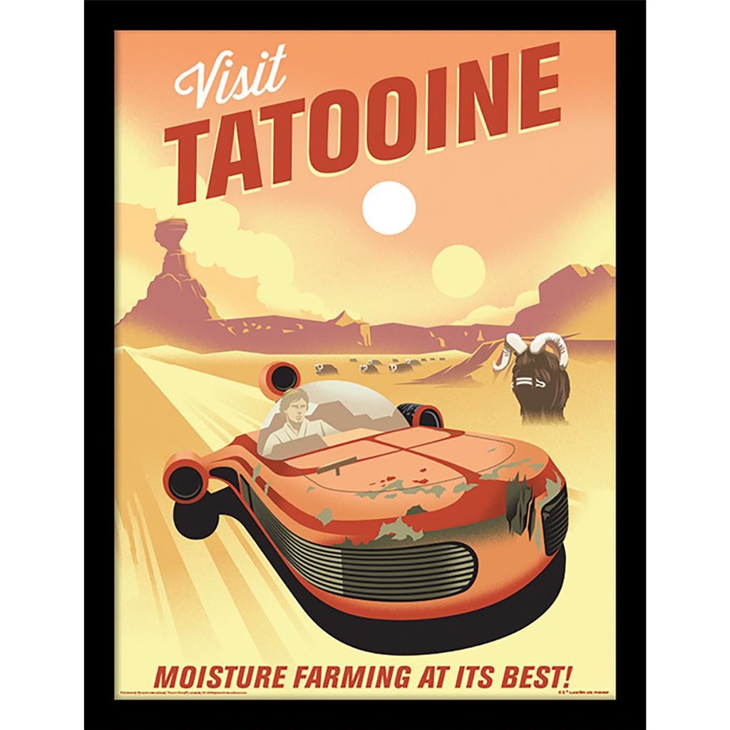 Star Wars Bild mit Rahmen Visit Tatooine, Gerahmtes Bild Kunstdruck