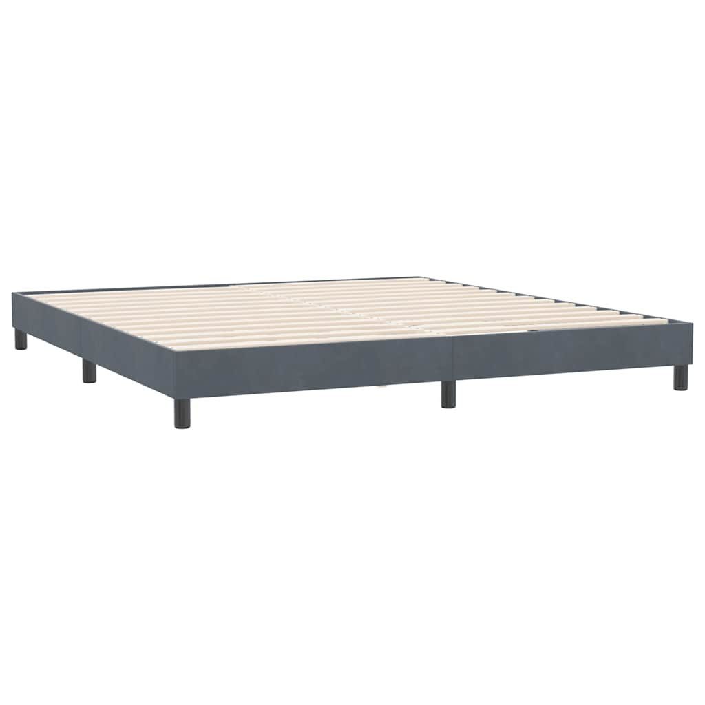 vidaXL Bett Boxspringbett ohne Matratze Dunkelgrau 180x210 cm Samt