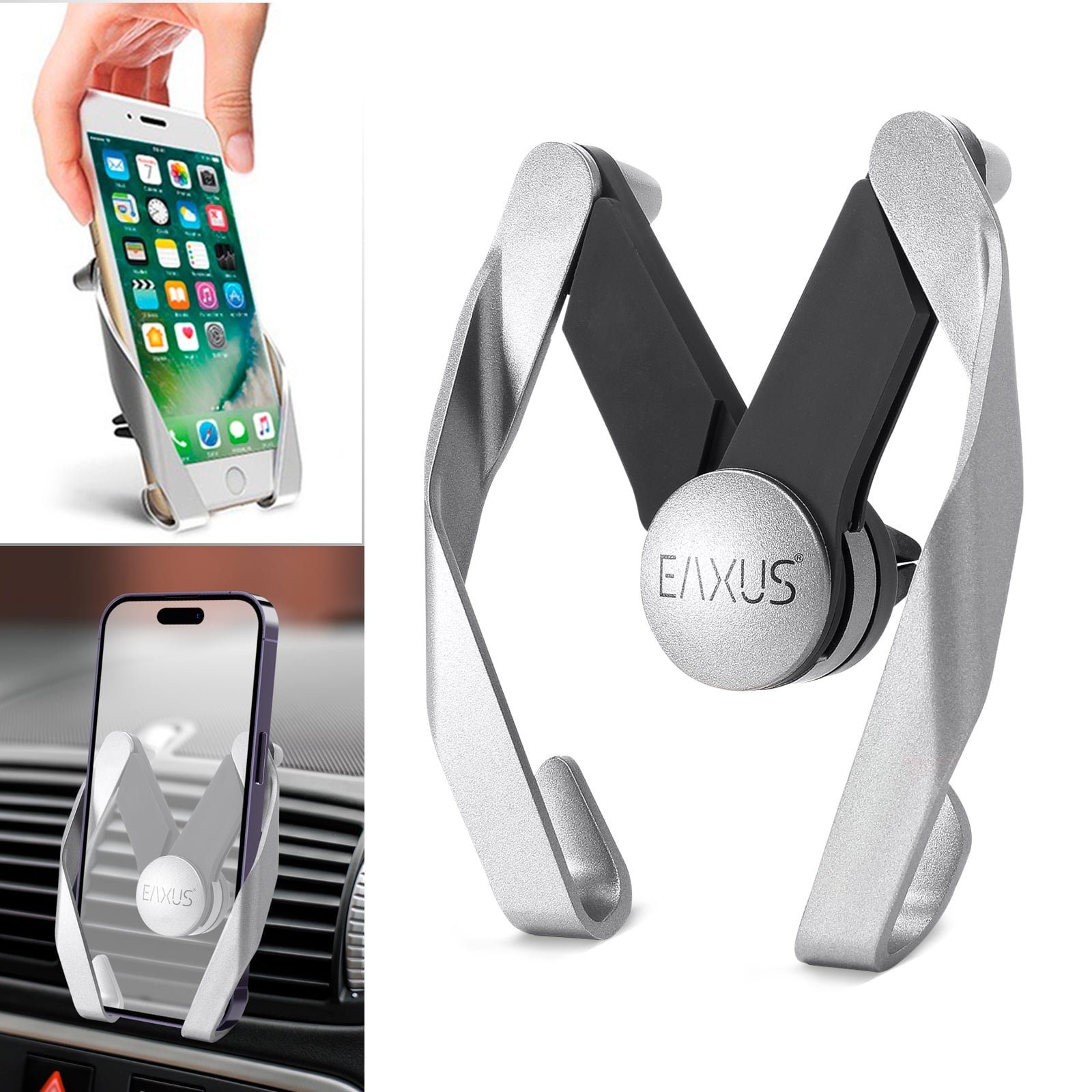 EAXUS Handy-Halterung Universal Auto KFZ Handyhalter - Halterung für Lüftungsgitter, (Geeignet für alle Smartphones)