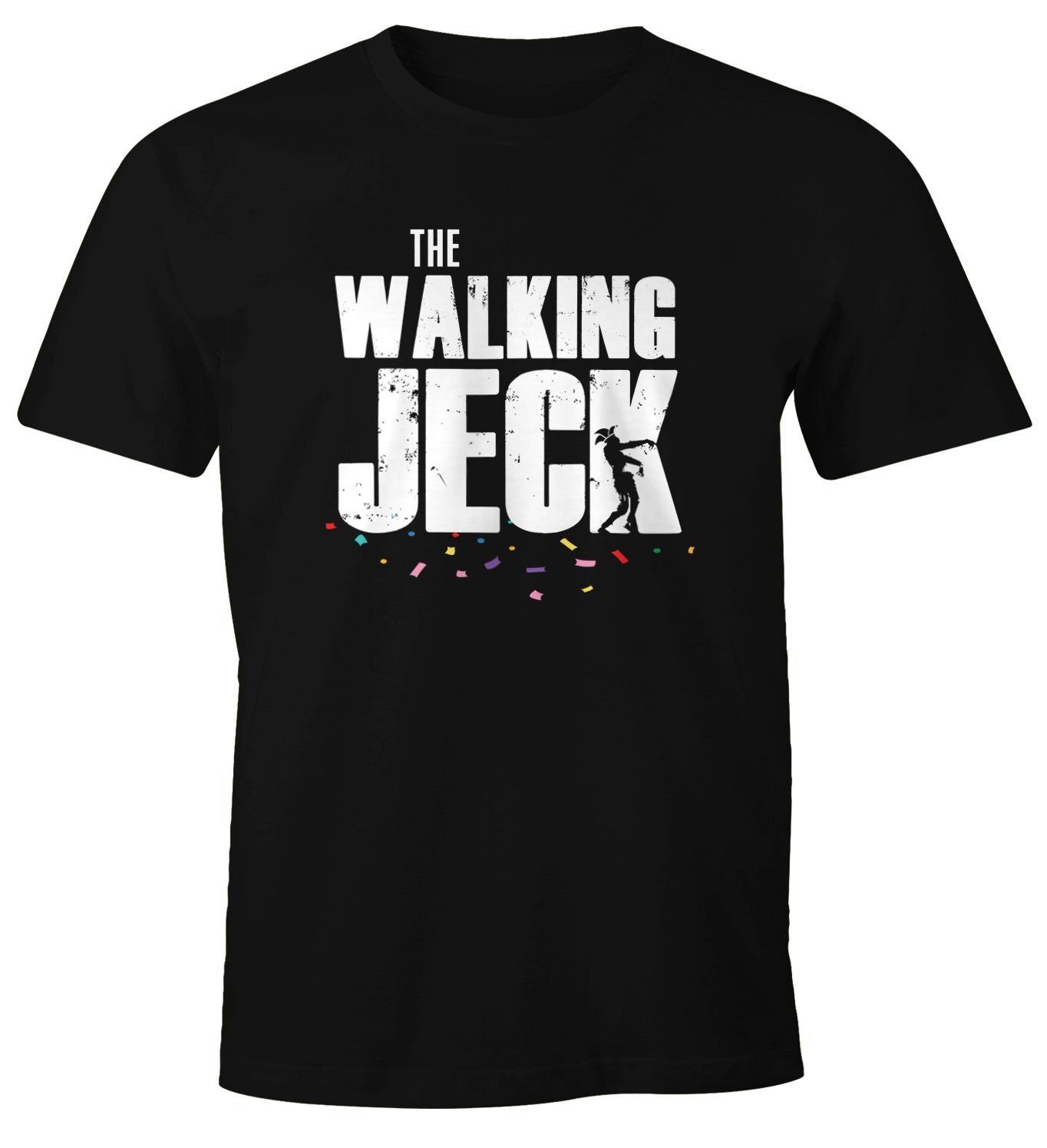 Print-Shirt Herren T-Shirt The Walking Jeck Fasching Karneval Jecken Fun-Shirt Moonworks®