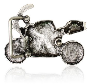 FRONHOFER Gürtelschnalle 19008 Gürtelschnalle Motorrad für 4 cm Wechselriemen, altsilber