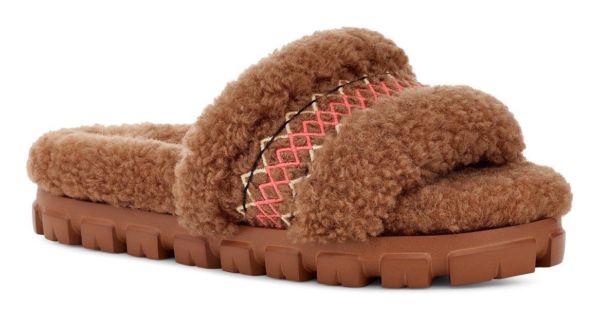 UGG Cozetta Ugg Braid Pantolette mit Kettenelement braun