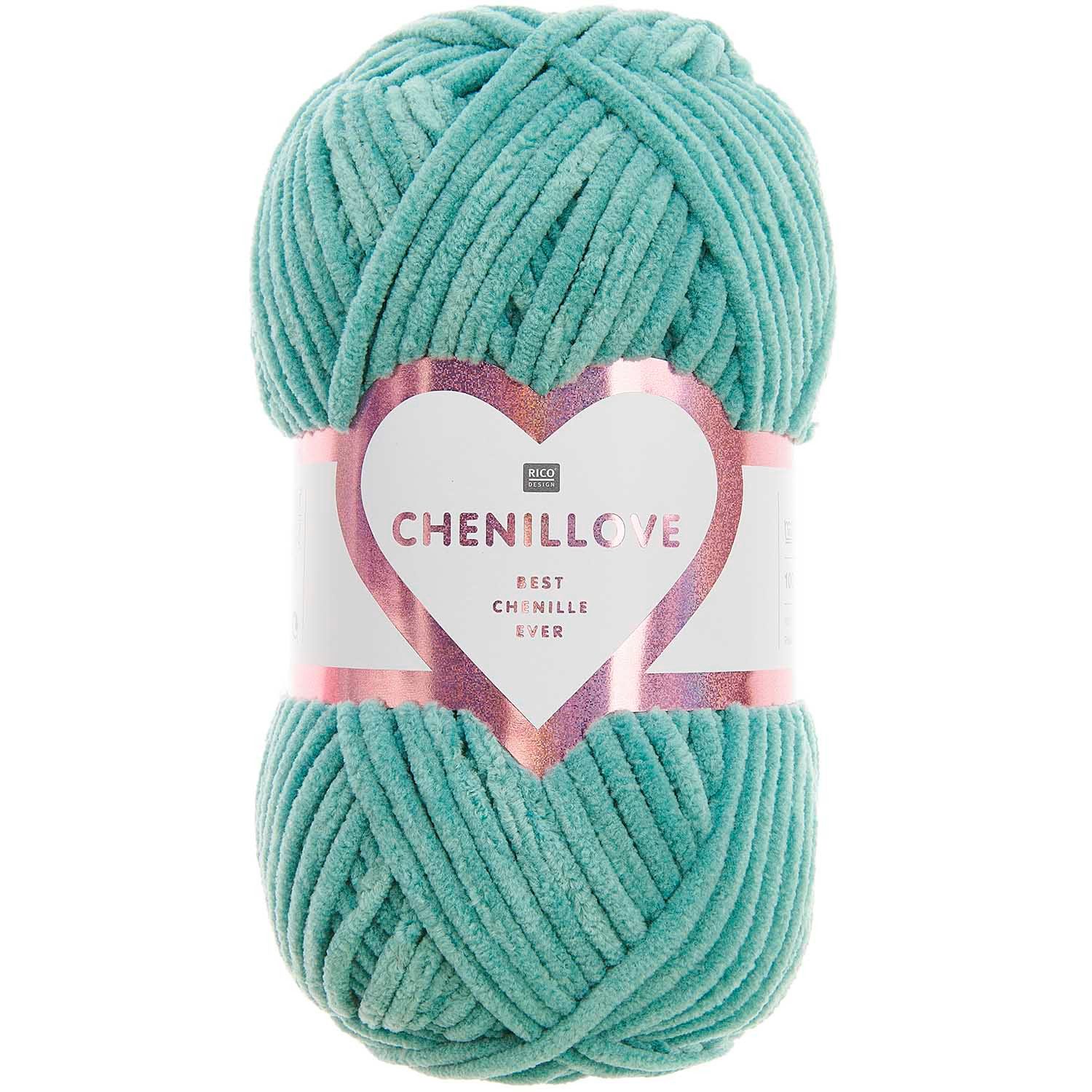Rico Design Chenillove hochwertige Chenille Wolle Häkelwolle Strickgarn Häkelwolle, 110,00 m (100g Chenillegarn, z.B. zum Babydecke, Tiere häkeln), 100% Polyester