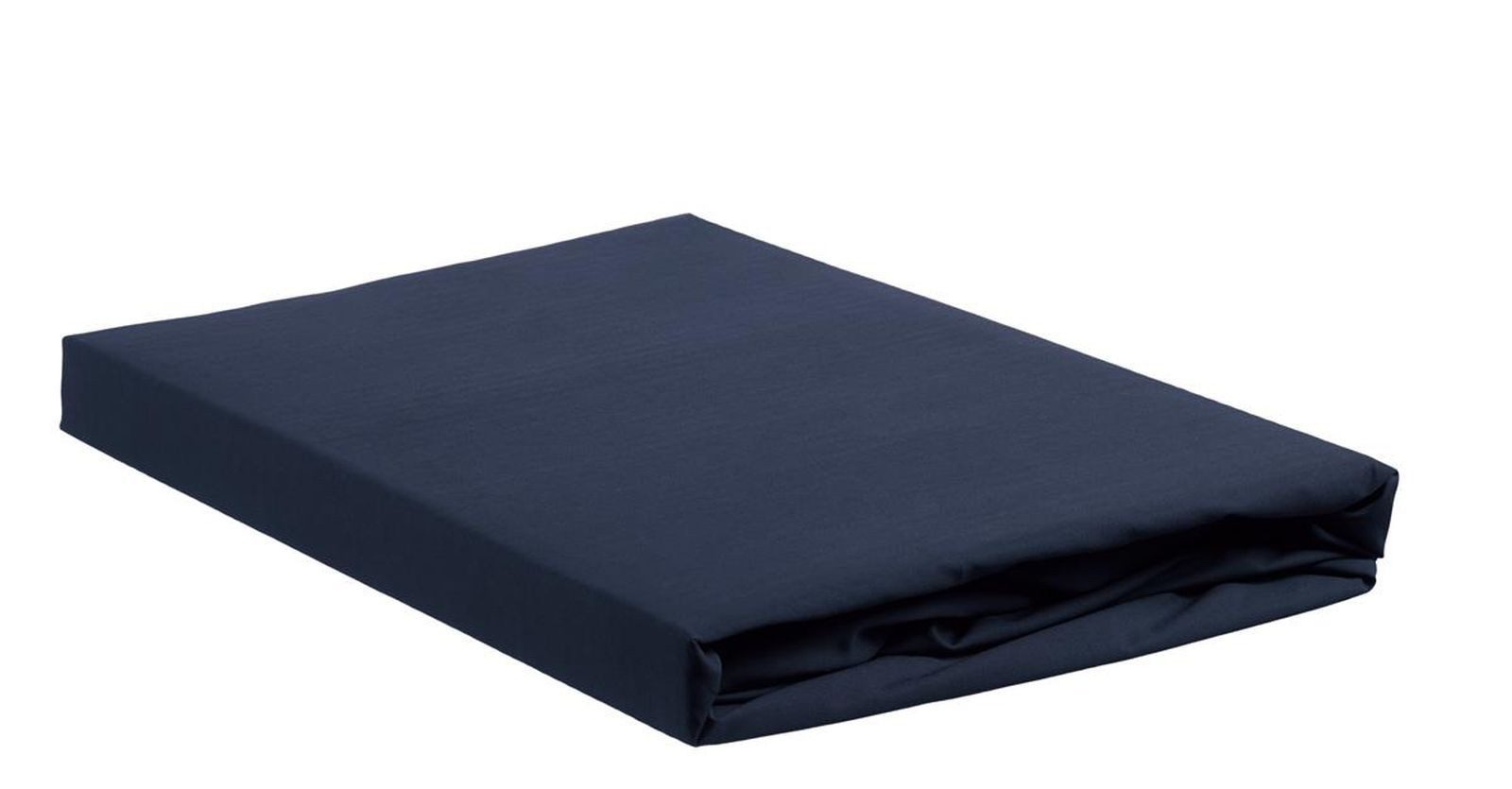 Ambiante Spannbettlaken Cotton Uni HL_Dark Blue_UV_UV_90x200 1 Spannbettlaken 90 x 200 cm Steg, Baumwolle, Gummizug: rundum Gummi, (1 Stück), Spannbettlaken Spannbetttuch mit Rundumgummi