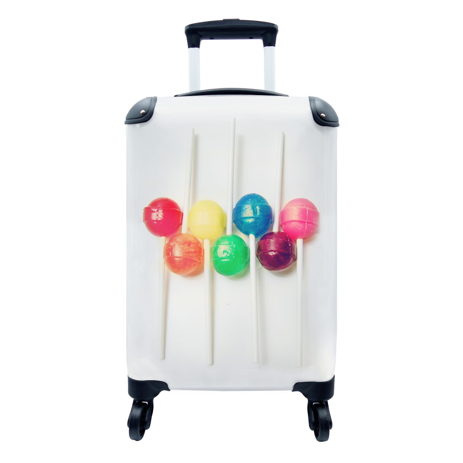 MuchoWow Rollen, Ferien, Lollipop-Regenbogen, Handgepäckkoffer rollen, Trolley, 4 für Reisetasche Handgepäck Reisekoffer mit