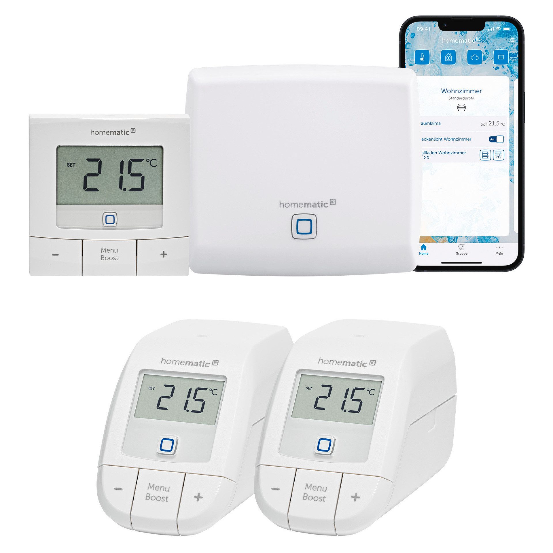Heizkörperthermostat Access Point + 2x Heizkörperthermostat basic + Wandthermostat basic