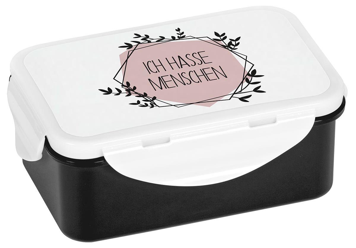 Geda Labels GmbH Lunchbox Ich hasse Menschen, PP, (1-tlg), Schwarz, 18x13x8cm, spülmaschinengeeignet