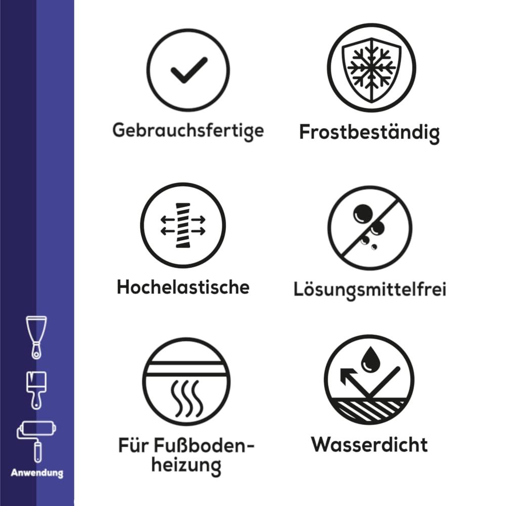 simpleBAU Dichtstoff Flüssigfolie Dichtfolie F1 Ultraflex 10 KG + 1L Tiefengrund