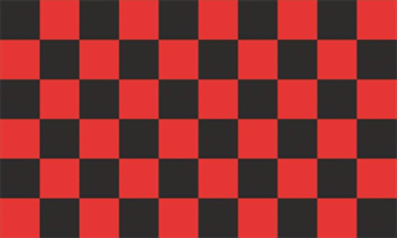 g/m² flaggenmeer Karo 80 Schwarz Flagge Rot