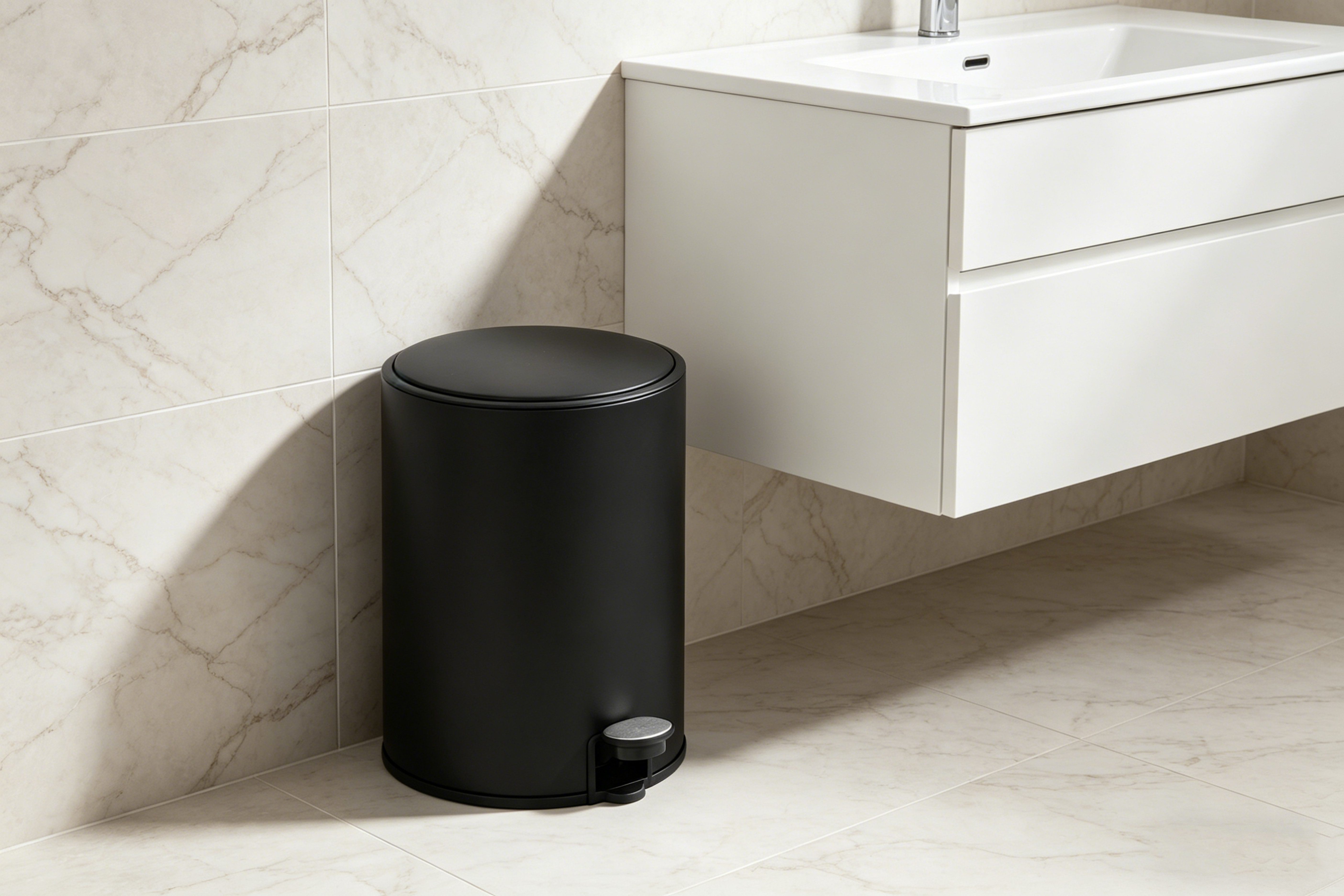 OTTO home Mülleimer Lennu, Soft Close, versteckter Griff, moderner Treteimer für Küche oder Bad, Abfalleimer mit Deckel