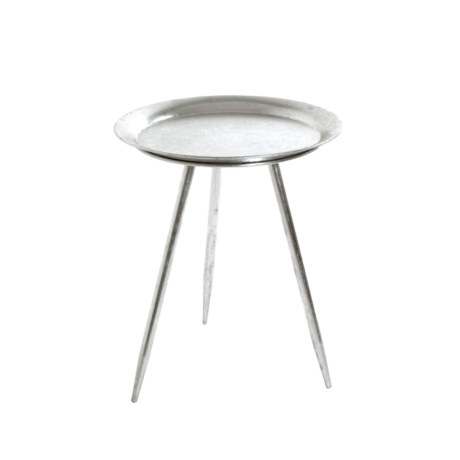HAKU Beistelltisch Beistelltisch silber - Sofatisch Metall - H 47 x Ø 38 cm (1 Stück), Beistelltisch aus Metall, Sofatisch, Wohnzimmertisch