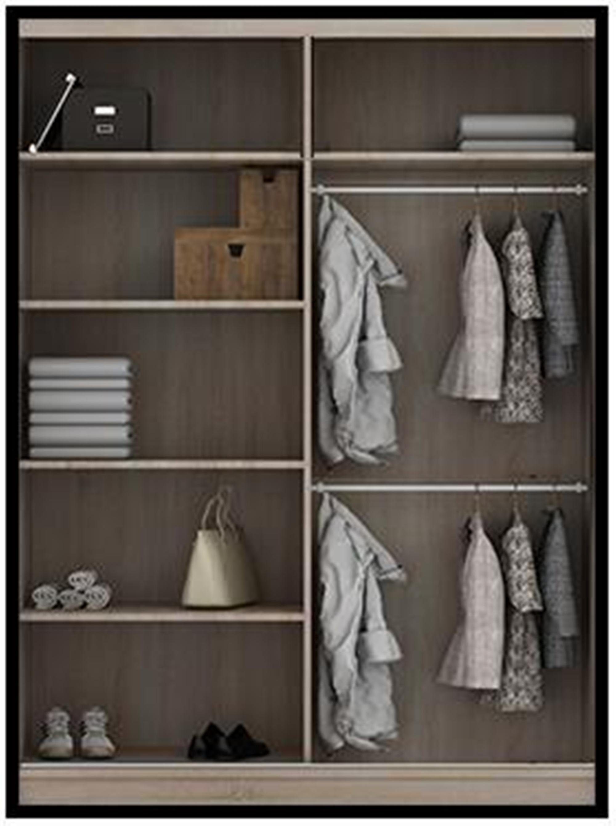 Garderobe JVmoebel Kleiderschrank für Schlafzimmer Hotel Möbel Schwarz/Beige das Kleiderschrank Modern
