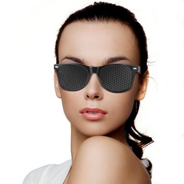 WEBBOMB Brille Augentrainer Lochbrille Gitterbrille Rasterbrille pinhole glasses