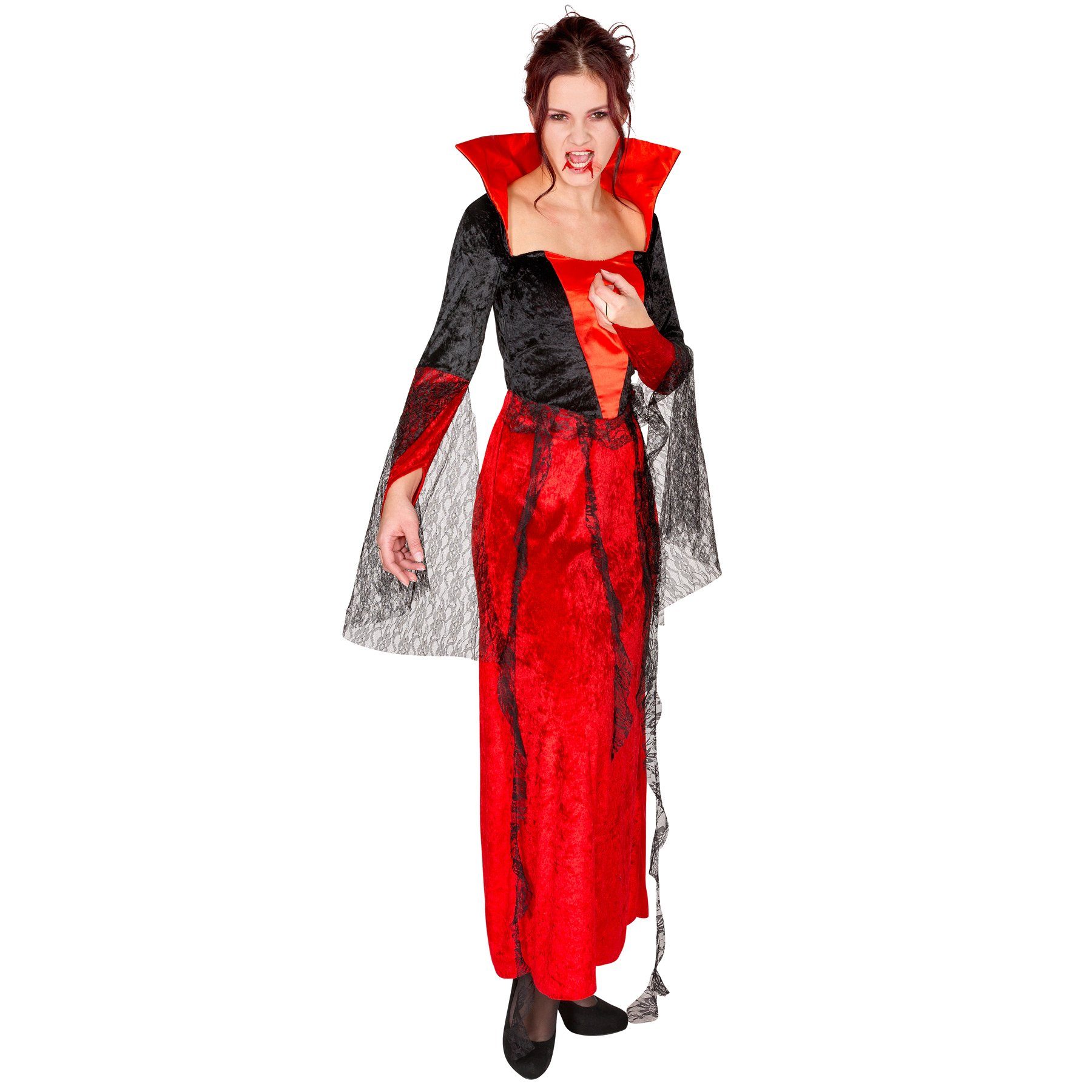 dressforfun Vampir-Kostüm Frauenkostüm Gothic Vampirkleid, Langes Kleid
