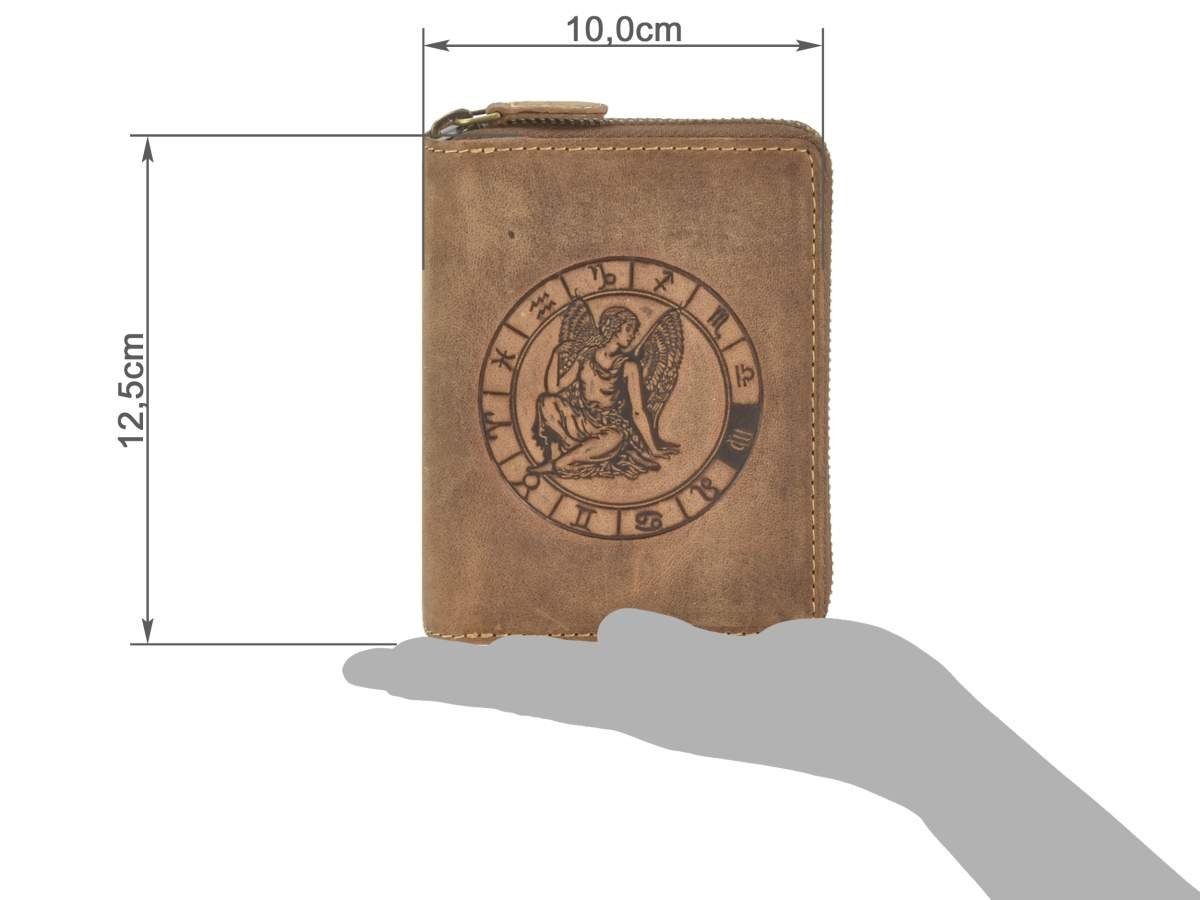 Greenburry Geldbörse Vintage Sternzeichen (oA), Geldbörse, Portemonnaie mit 9 Kartenfächern, Sternzeichen Jungfrau