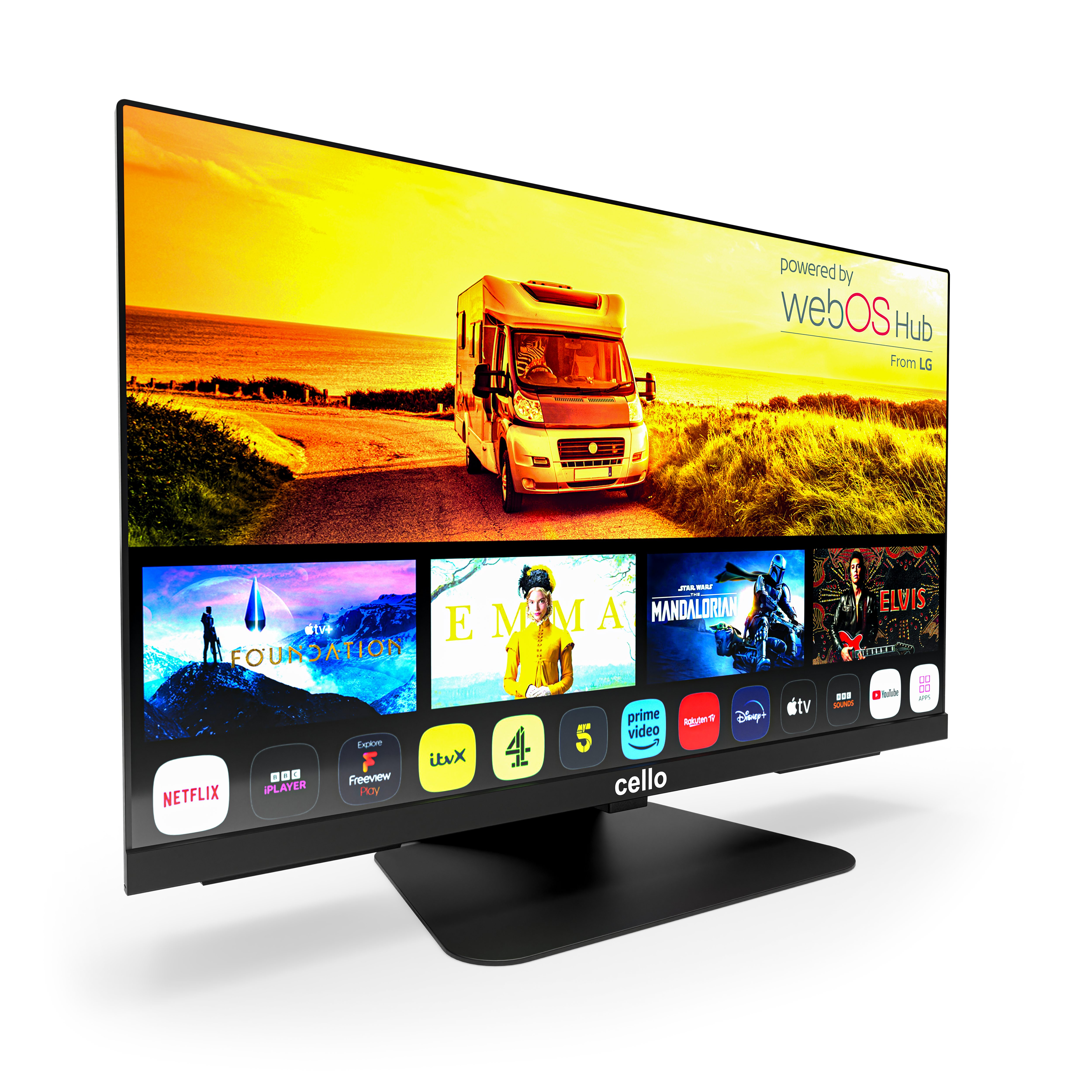 Cello 22 Zoll Camping 12V Smart WebOS Traveller LED-Fernseher (55,9 cm/22 Zoll, 1920 × 1080 (Full HD), Smart-TV)