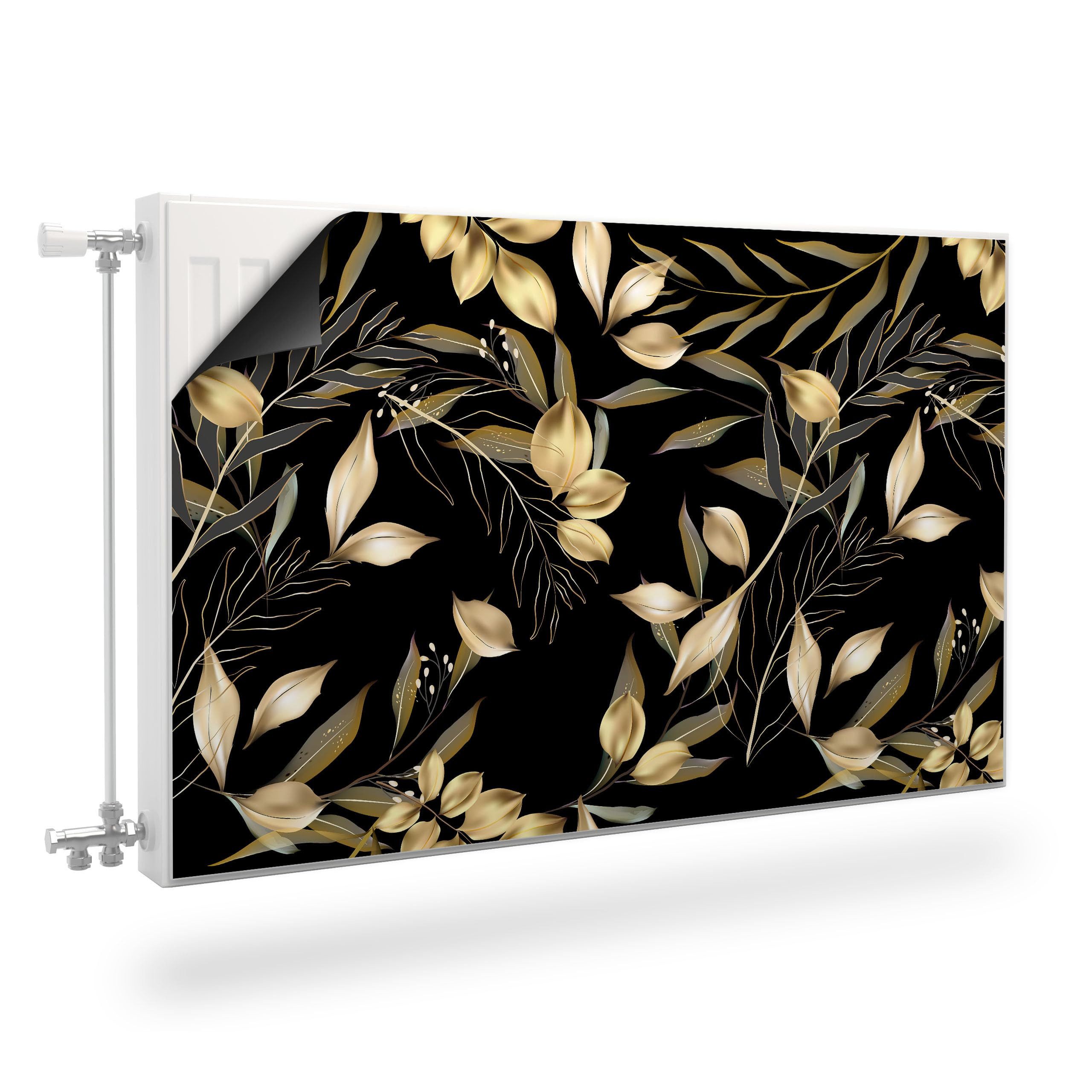 Muralo Magnetfolie Heizkörperverkleidung Zarte Blätter – Heizkörperabdeckung magnetisch, 80x60 cm, abriebfest, abwischbar
