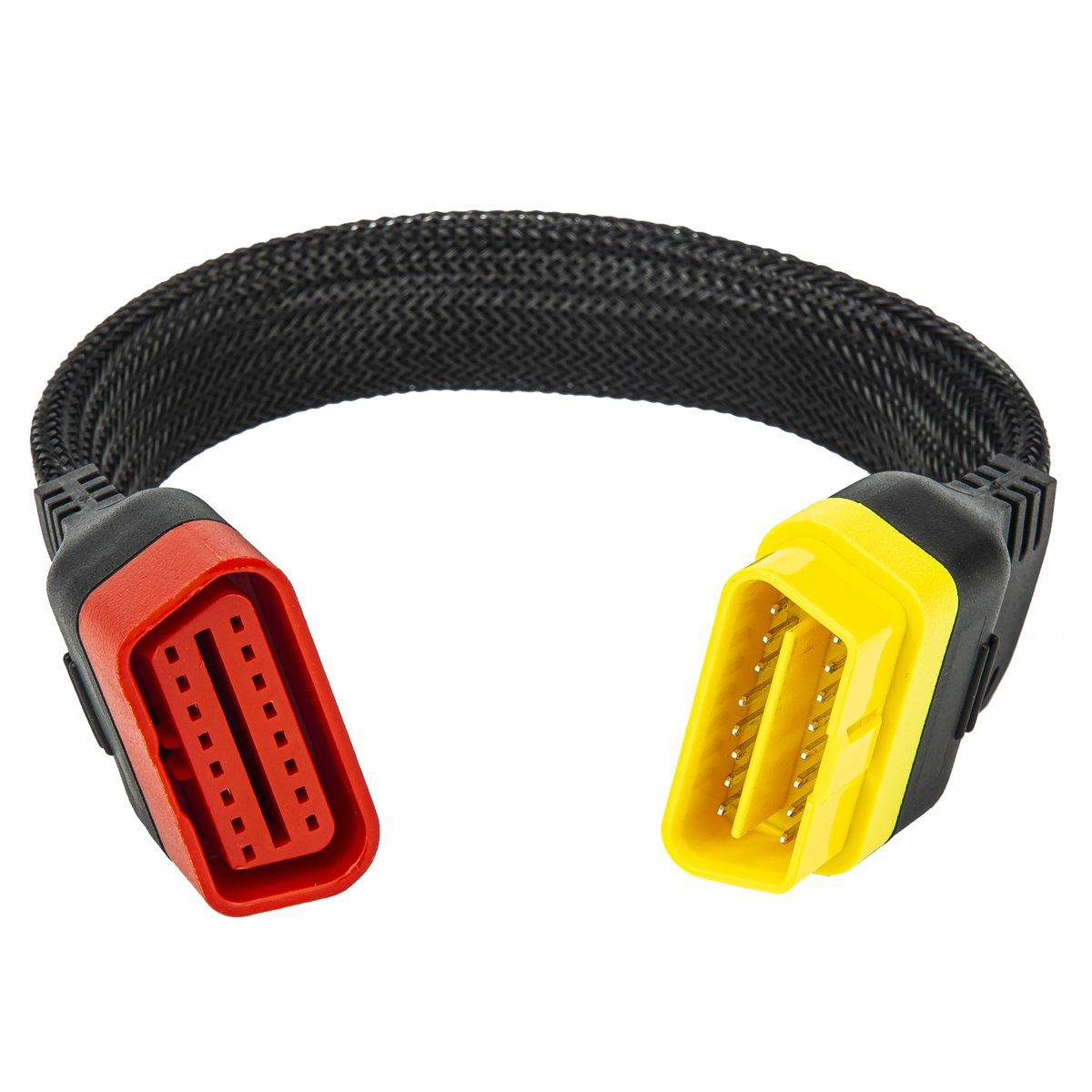 Bolwins Q64C OBDII OBD2 Verlängerung Kabel Adapter 16pin Diagnose Schwanenhals Elektro-Kabel, OBD2 16-Pin Stecker, OBD2 16-Pin Buchse (36 cm), Flexibler Schwanenhals, reduziert Verschleiß am OBD-Port