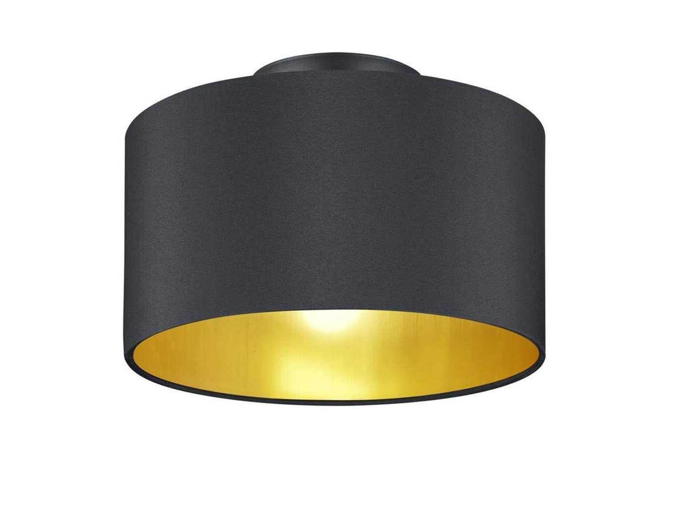 Dimmfunktion, LED LED Warmweiß, Deckenleuchte, Treppenhaus Lampe Gold wechselbar, meineWunschleuchte Schwarz Design-klassiker Lampen-schirm Stoff