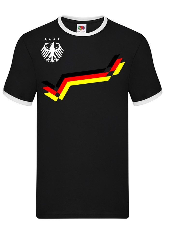 Blondie & Brownie T-Shirt Deutschland T-Shirt Herren Germany Print Fan Shirt Retro Kurzarm Herren T-Shirt Germany Print Retro Casual
