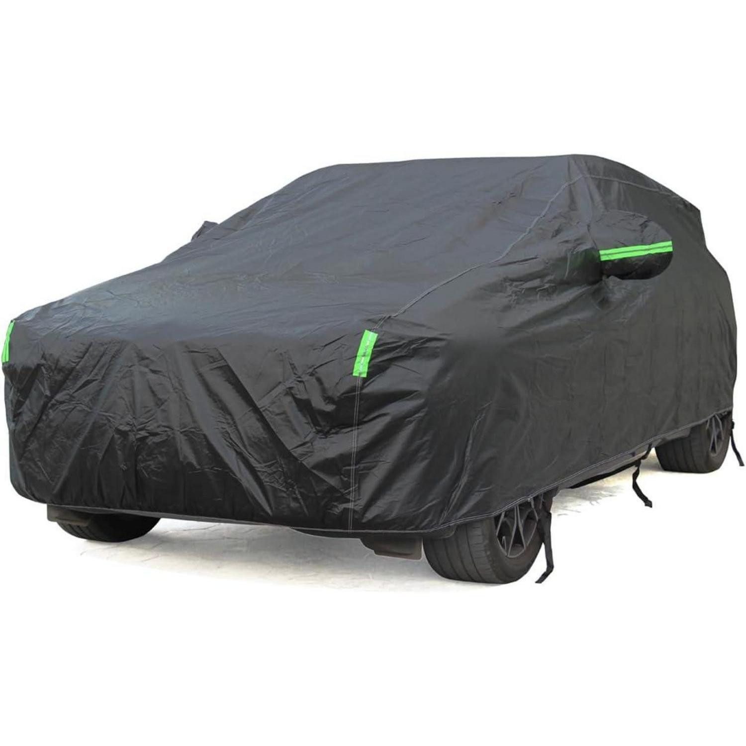 LuxusKollektion Autoplane Autoabdeckung wasserdichte Baumwollfutter S Schwarz Vollgarage SUV