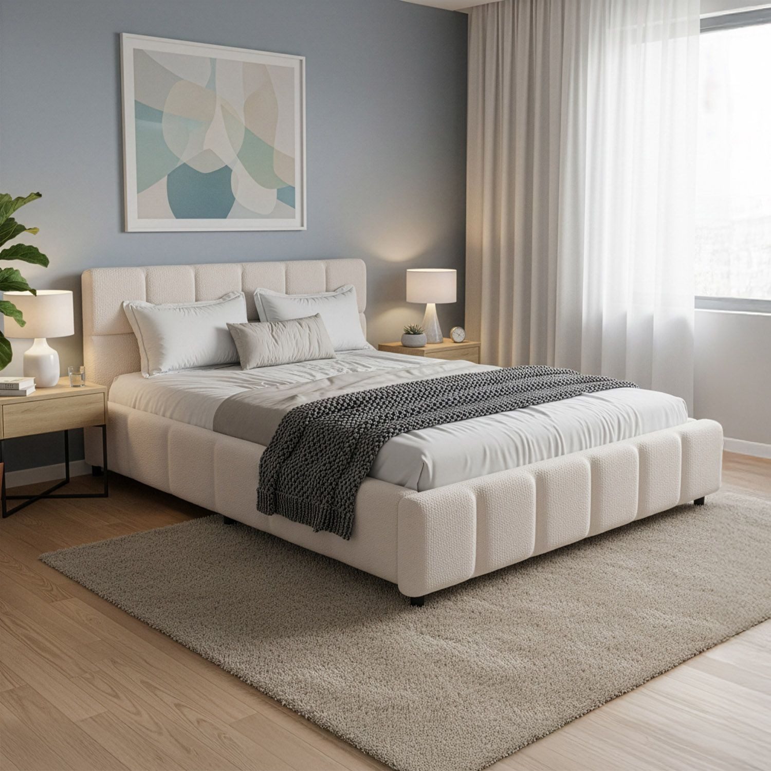 Juskys Polsterbett Florenz, Bubble Design, bis 500 kg belastbar, Pflegeleic günstig online kaufen