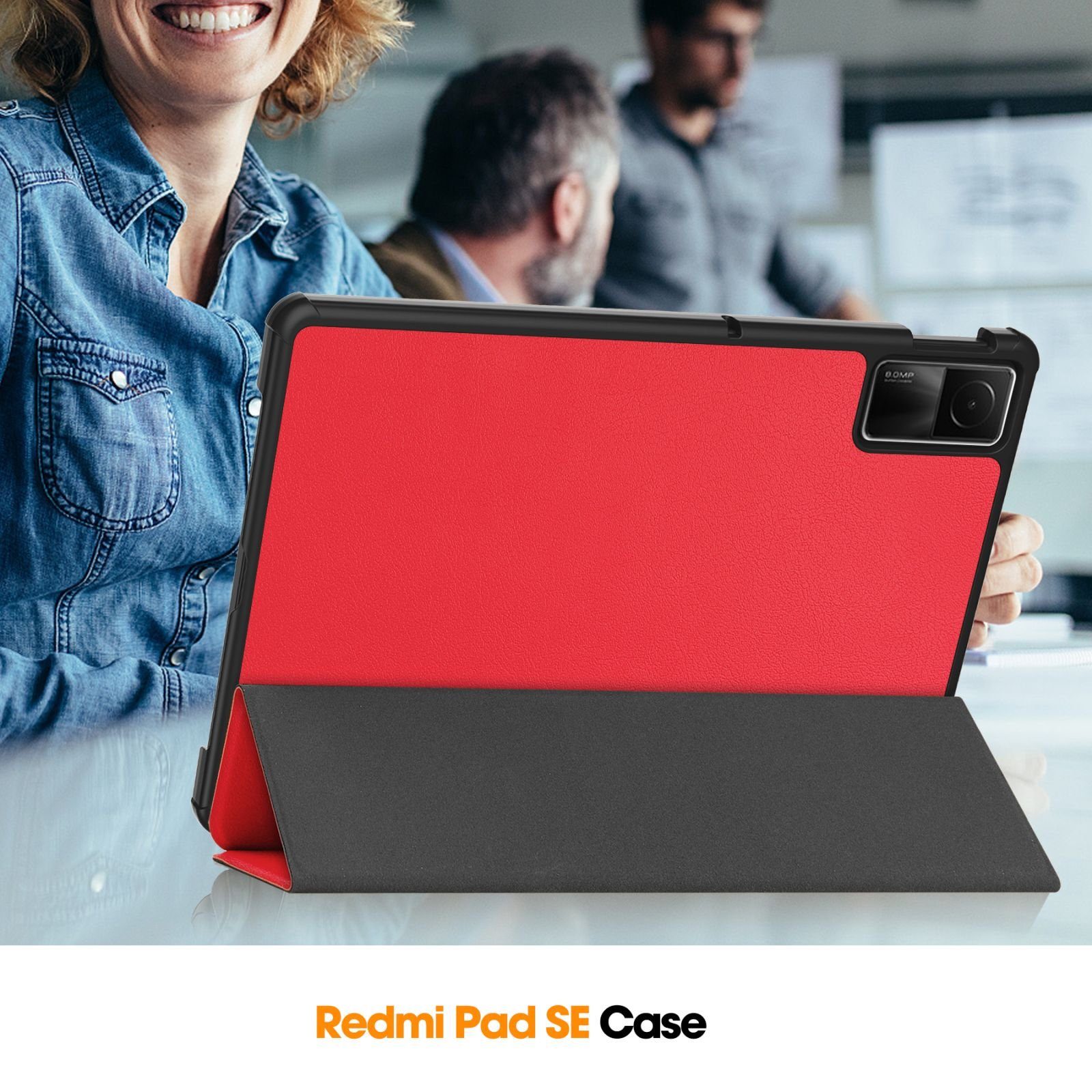 Lobwerk Tablet-Hülle Schutzhülle für Xiaomi Redmi Pad SE 2023 11 Zoll, Wake & Sleep Funktion, Sturzdämpfung, Aufstellfunktion