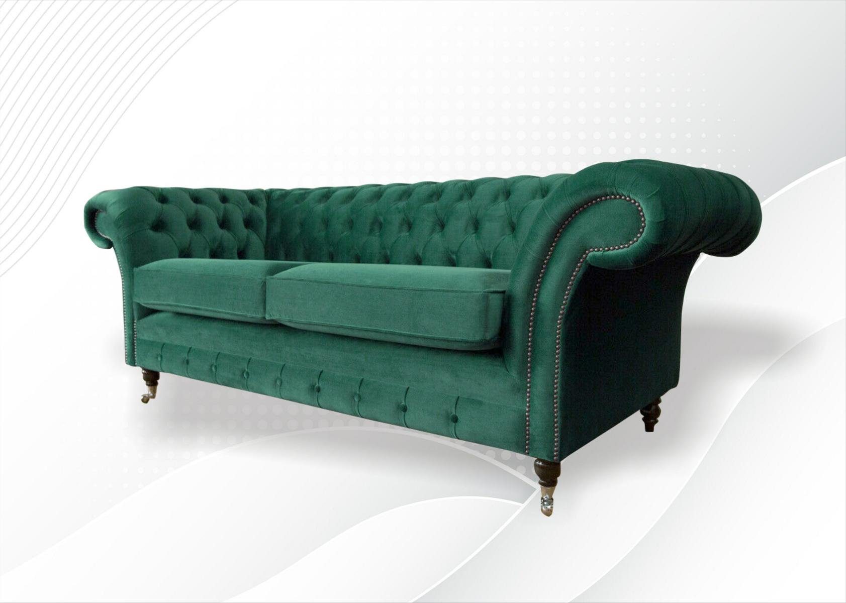 Made Moderner Neu Europe in Chesterfield-Sofa Luxus Möbel grüner 3-er Dreisitzer JVmoebel Polstermöbel,