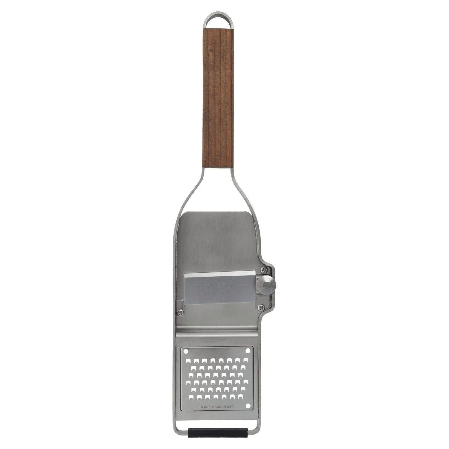 Microplane Küchenreibe Trüffel-Hobelreibe MASTER, L 30 cm, Braun, Edelstahl, Gummi, Walnussholz, mit Hobel- und Reibefläche