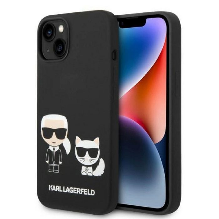 KARL LAGERFELD Handyhülle Case iPhone 14 MagSafe Silikon Katze schwarz