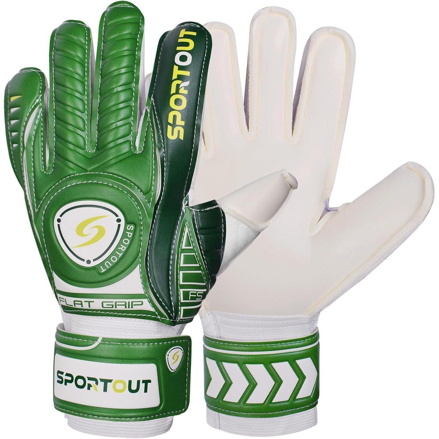 LuxusKollektion Torwarthandschuhe Torwarthandschuhe Fingersave 4mm Latex Herren Erwachsene Grün 6
