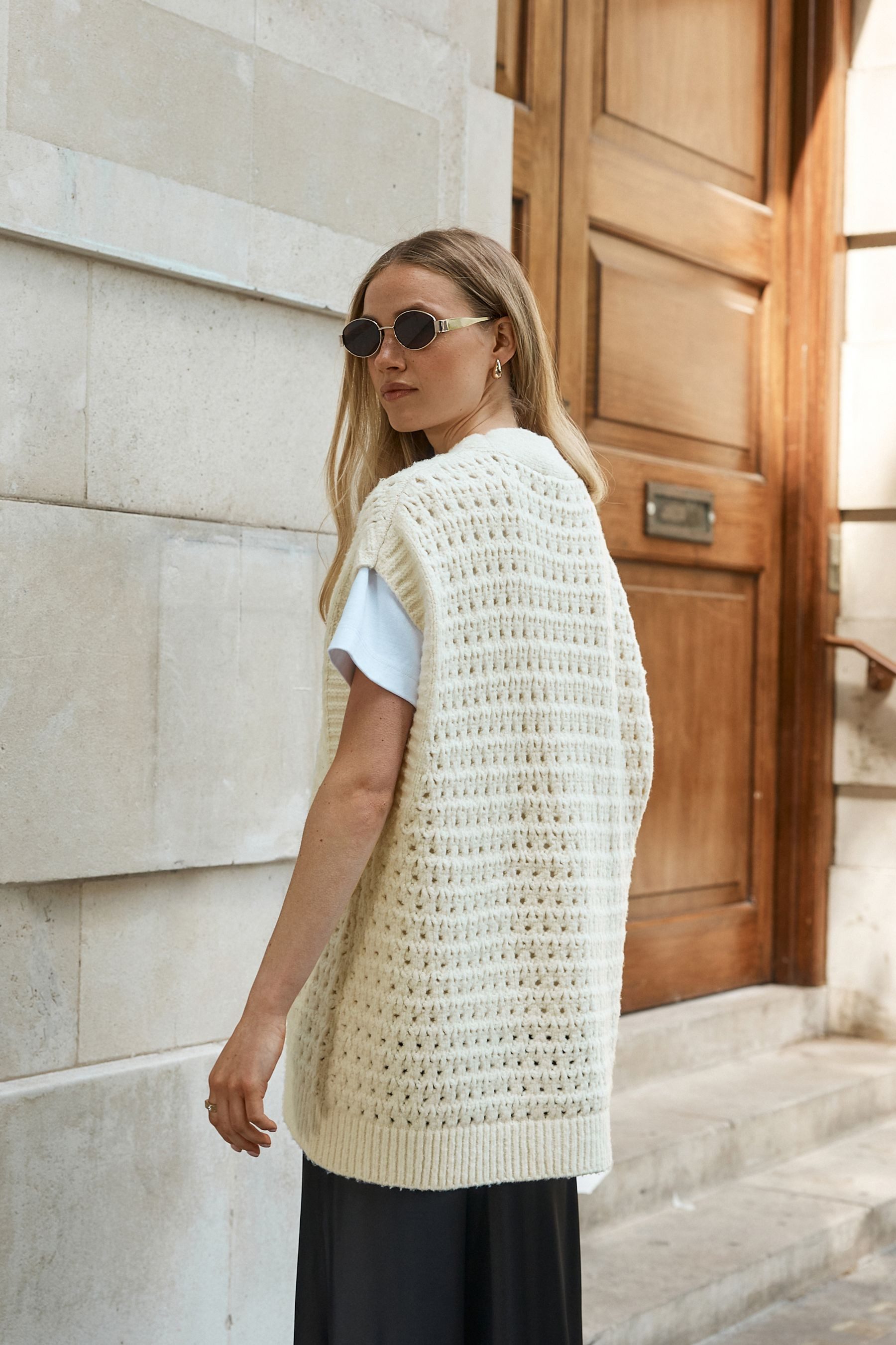 Next Strickweste Durchgeknöpftes Tanktop aus Grobstrick (1-tlg) günstig online kaufen