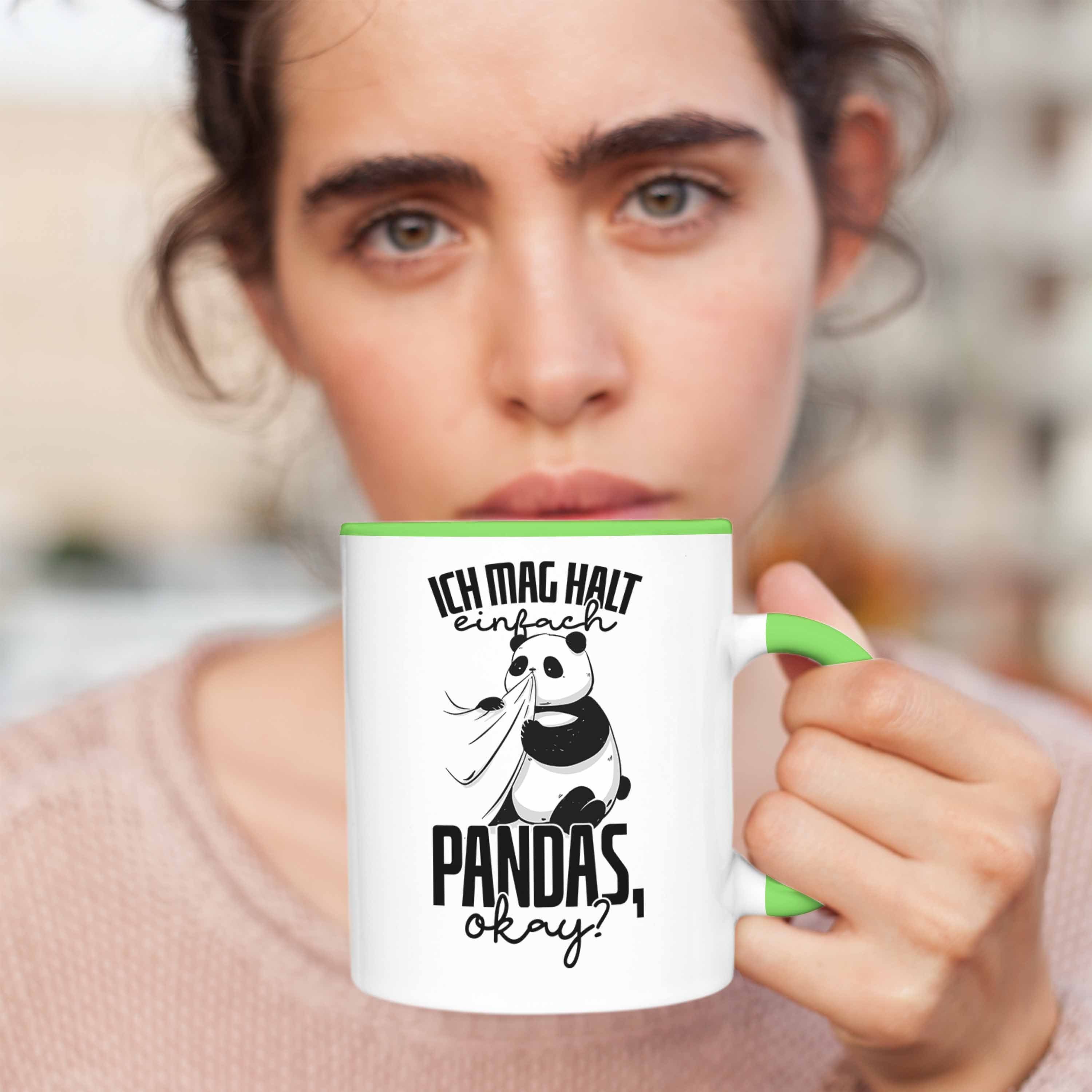 Grün Geschenkidee Geschenk Lustige Tasse Tasse Trendation Panda-Motiv Tierliebhaber Pa Panda