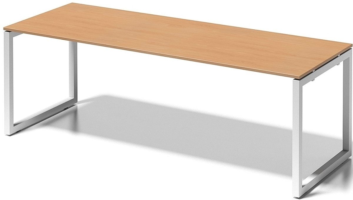 Bisley Schreibtisch Schreibtisch Cito BxTxH 220x80x74cm buche Gestell verkehrsweiß