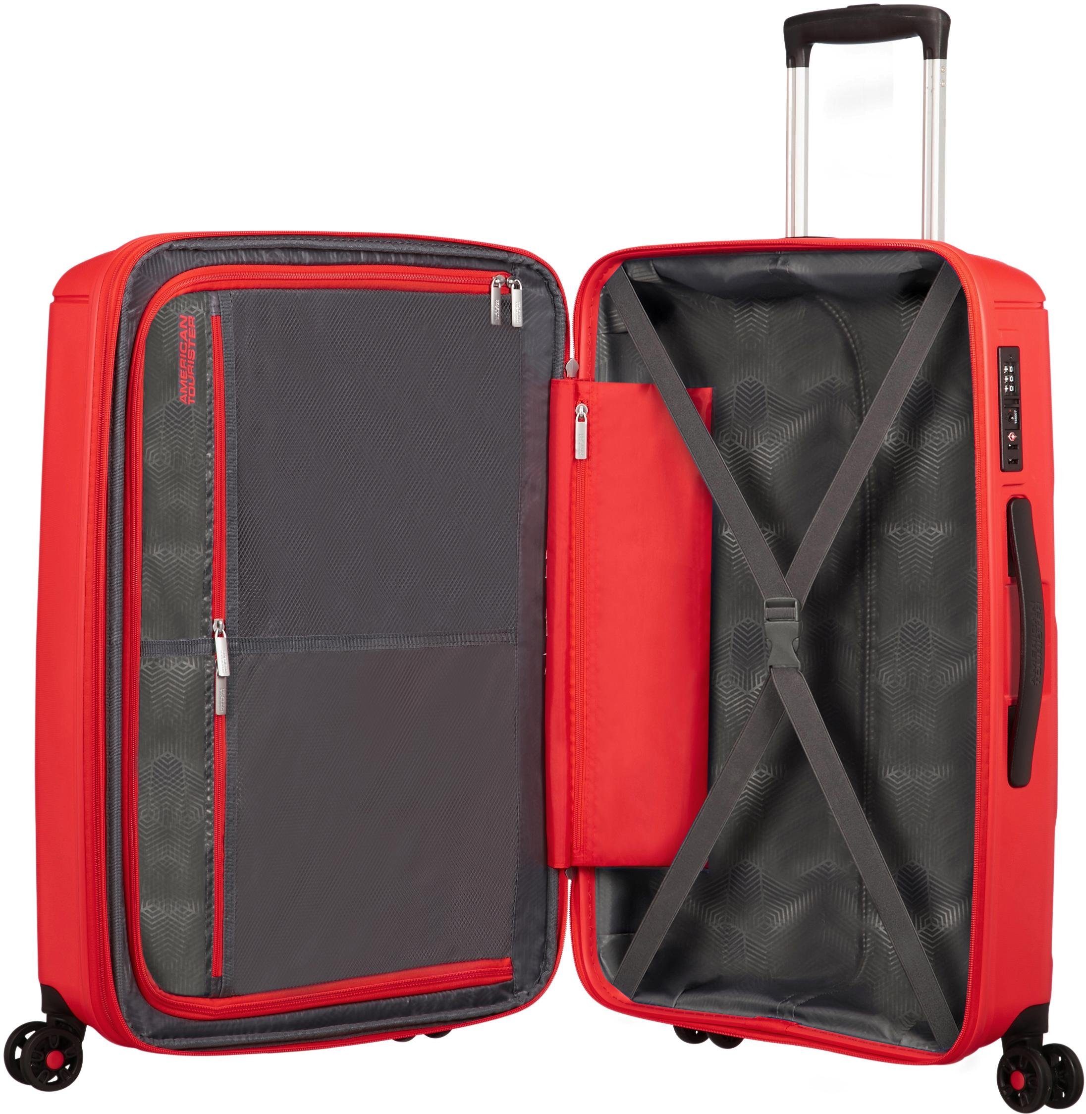 Tourister® American mit Rollen, red Sunside, 68 Hartschalen-Trolley Volumenerweiterung 4 cm, sunset