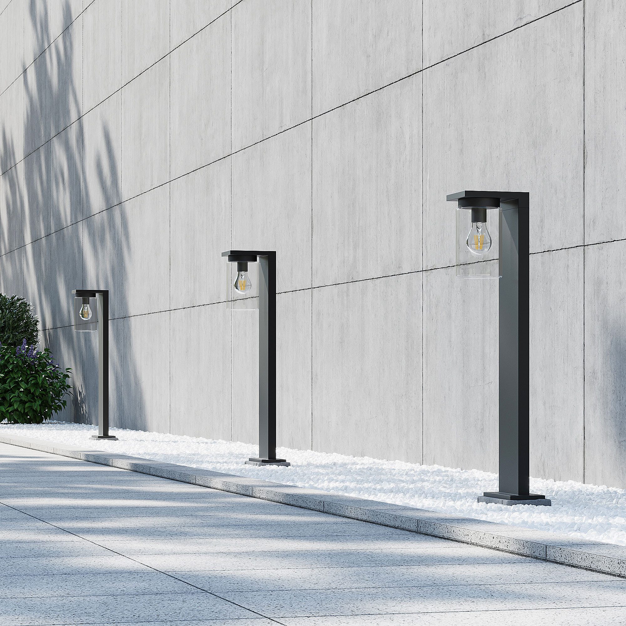 TRIO Leuchten Außen-Stehlampe ARDILA, Stehleuchte Outdoor Garten Terrasse, exkl 1xE27 max 40W, Tageslichtsensor, Leuchtmittel wechselbar, warmweiß - kaltweiß, Garten Stehlampe IP44 mit Dämmerungssensor, Pollerleuchte Höhe 65cm