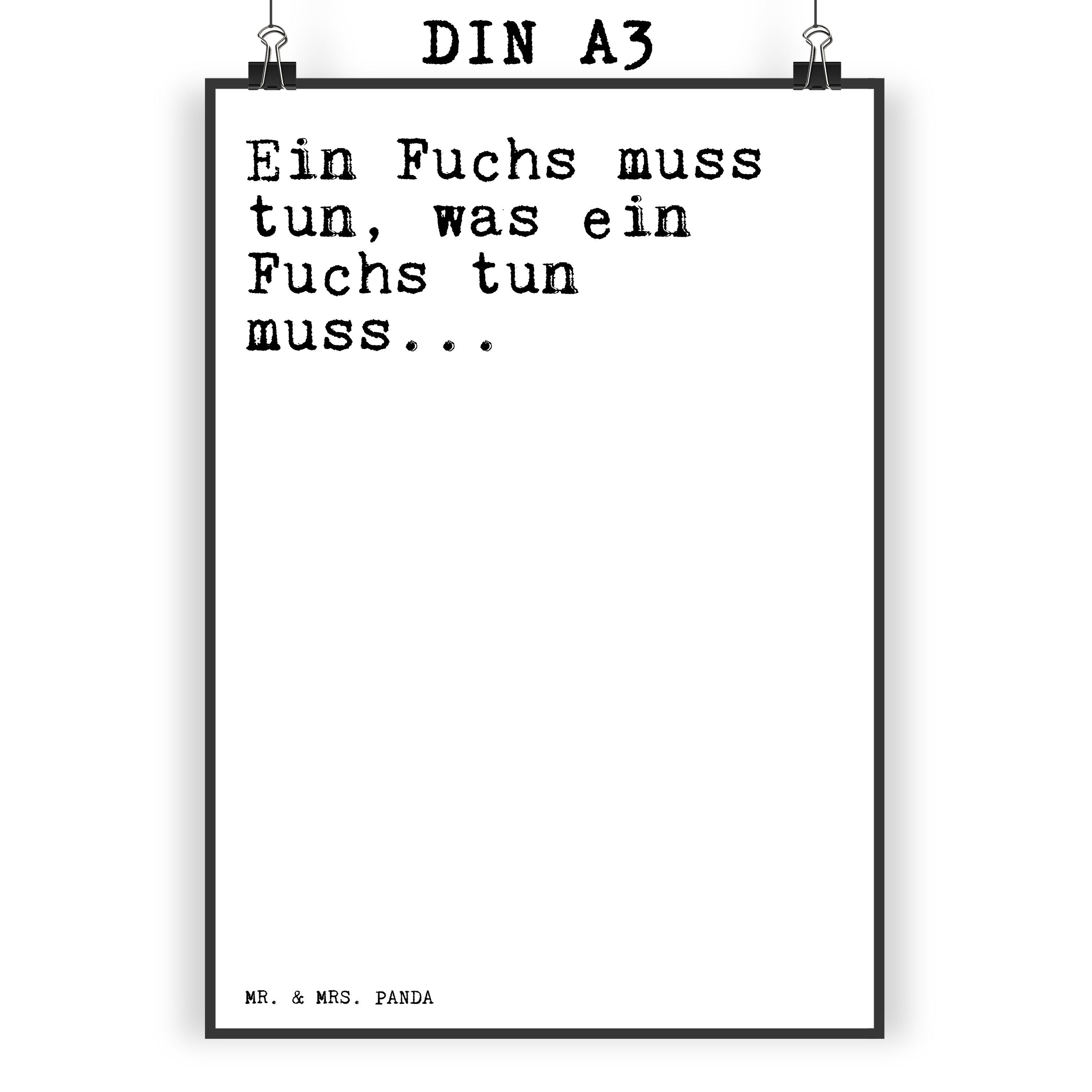 Mr. & Mrs. Panda Poster »Ein Fuchs muss tun,... Weiß Schlaumeier