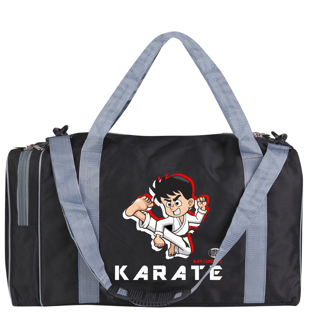 Sporttasche schwarz/grau Sporttasche Kinder 50 BAY-Sports cm für Karate