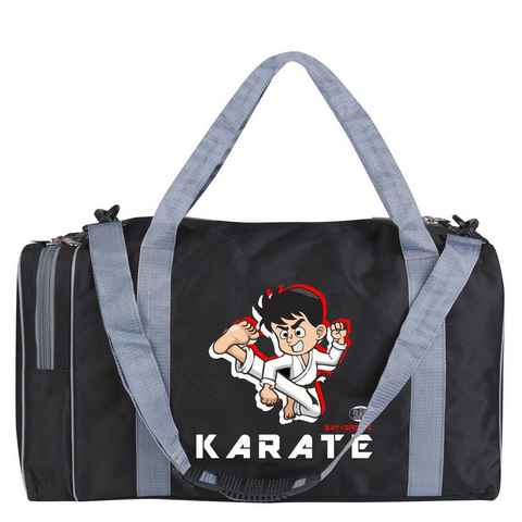 BAY-Sports Sporttasche Sporttasche für Kinder Karate schwarz/grau 50 cm