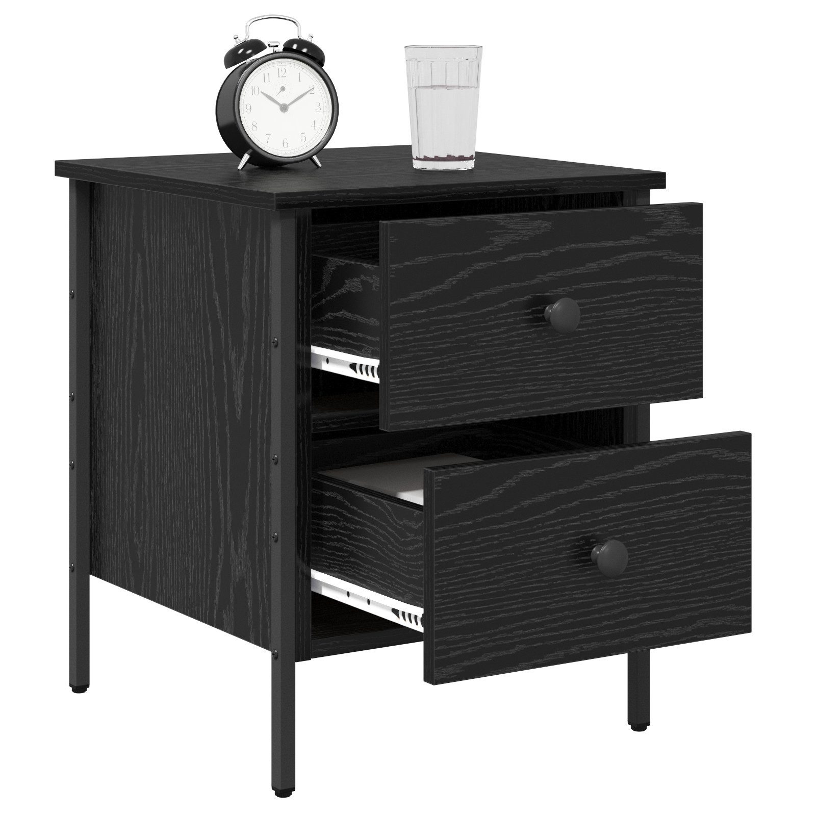 vidaXL Nachttisch Nachttisch Schwarz Eiche 40x42x50 günstig online kaufen