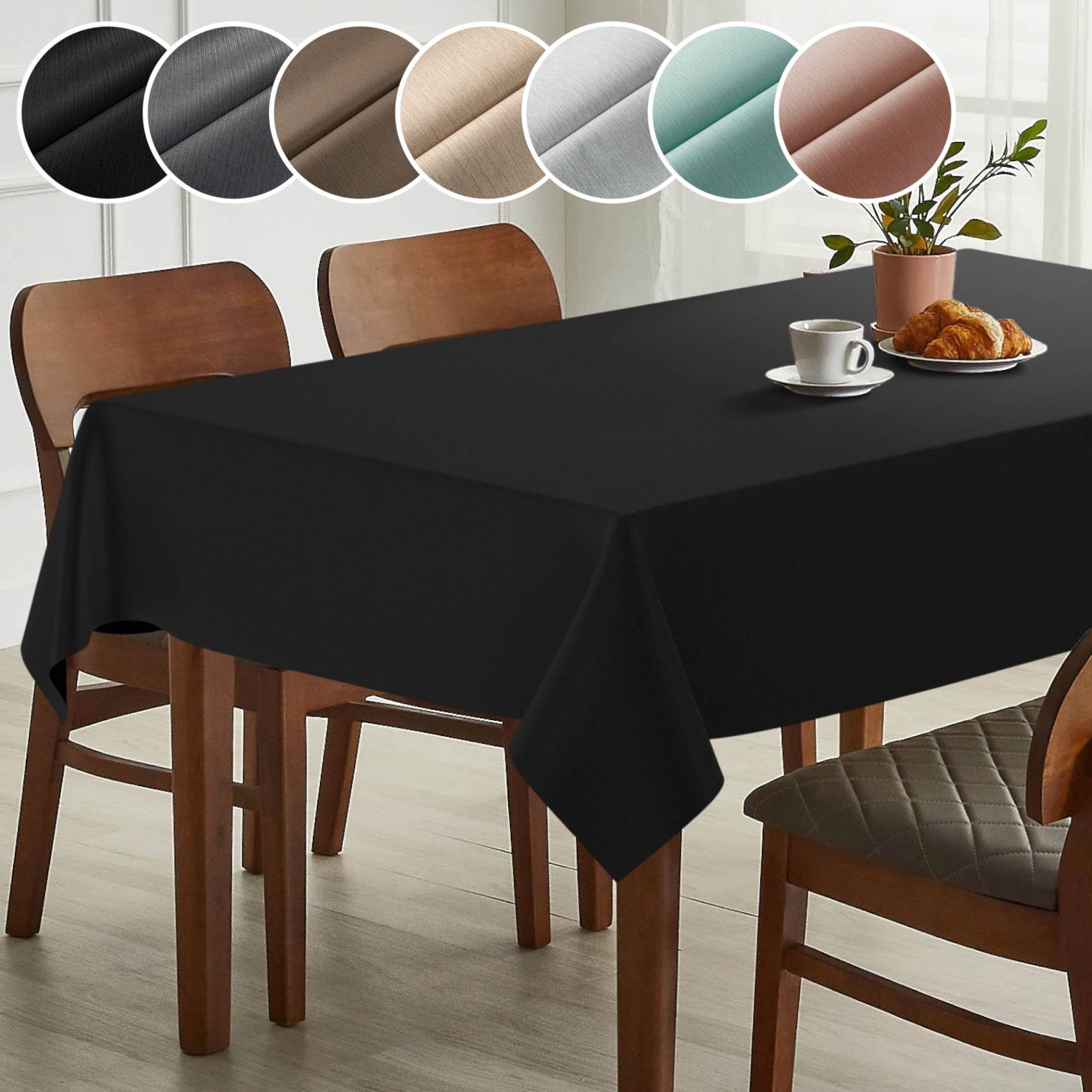 ANRO Tischdecke Hochwertig Tischwäsche mit Beschichtung (Einzelstück 1-tlg), Premium TEFLON und 2-Fache Acryl Beschichtung