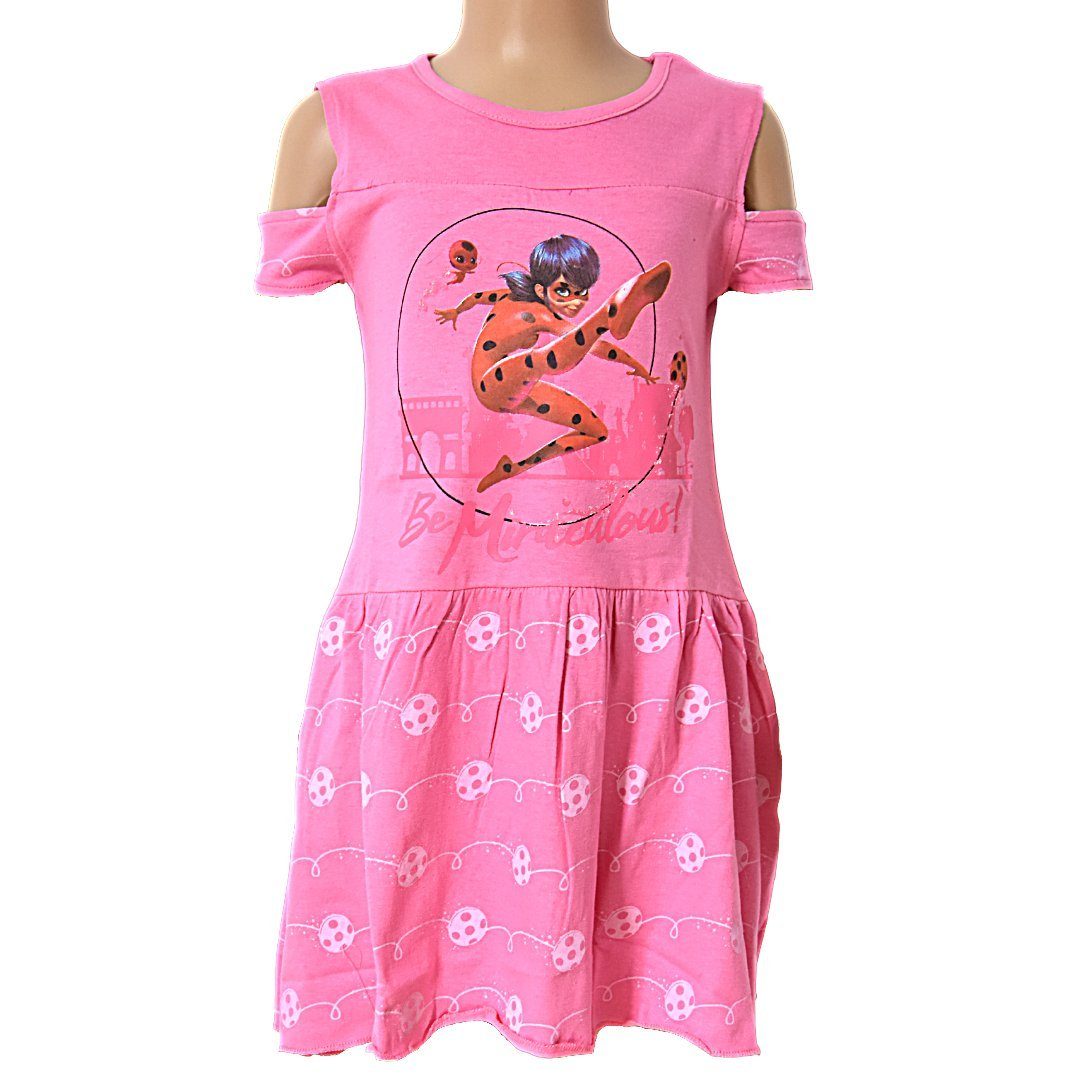 Miraculous - Ladybug Sommerkleid Ladybug Off-Shoulder Jerseykleid für Mädchen Gr. 98-128 cm