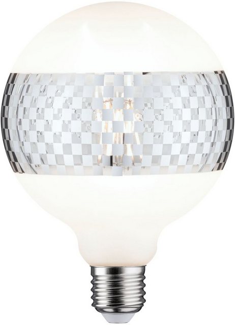 Paulmann »Globe 125mm Ringspiegel silberfarben glanz kariert« LED-Leuchtmittel, E27, 1 Stück, Warmweiß-Otto