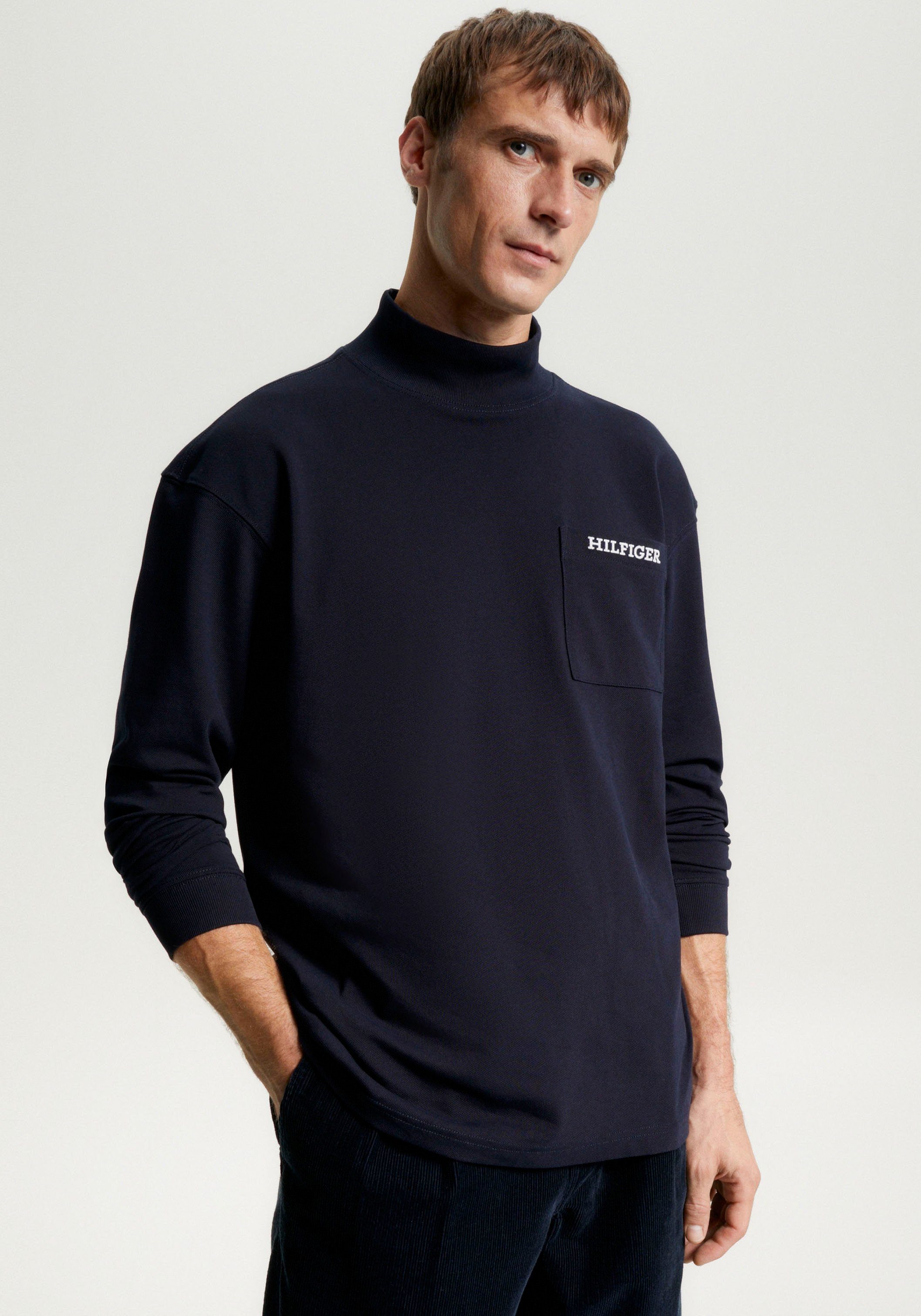 Tommy Hilfiger Langarmshirt MONOTYPE PIQUE POCKET günstig online kaufen