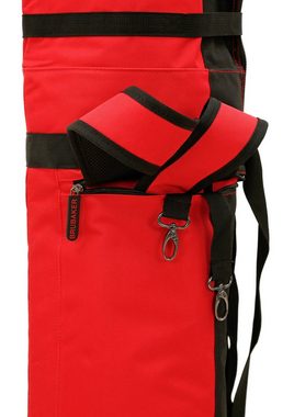 BRUBAKER Skitasche Carver Pro XP Ski Tasche - Rot Schwarz (1-tlg., reißfest und schnittfest), gepolsterter Skisack mit Zipperverschluss und Rucksacksystem