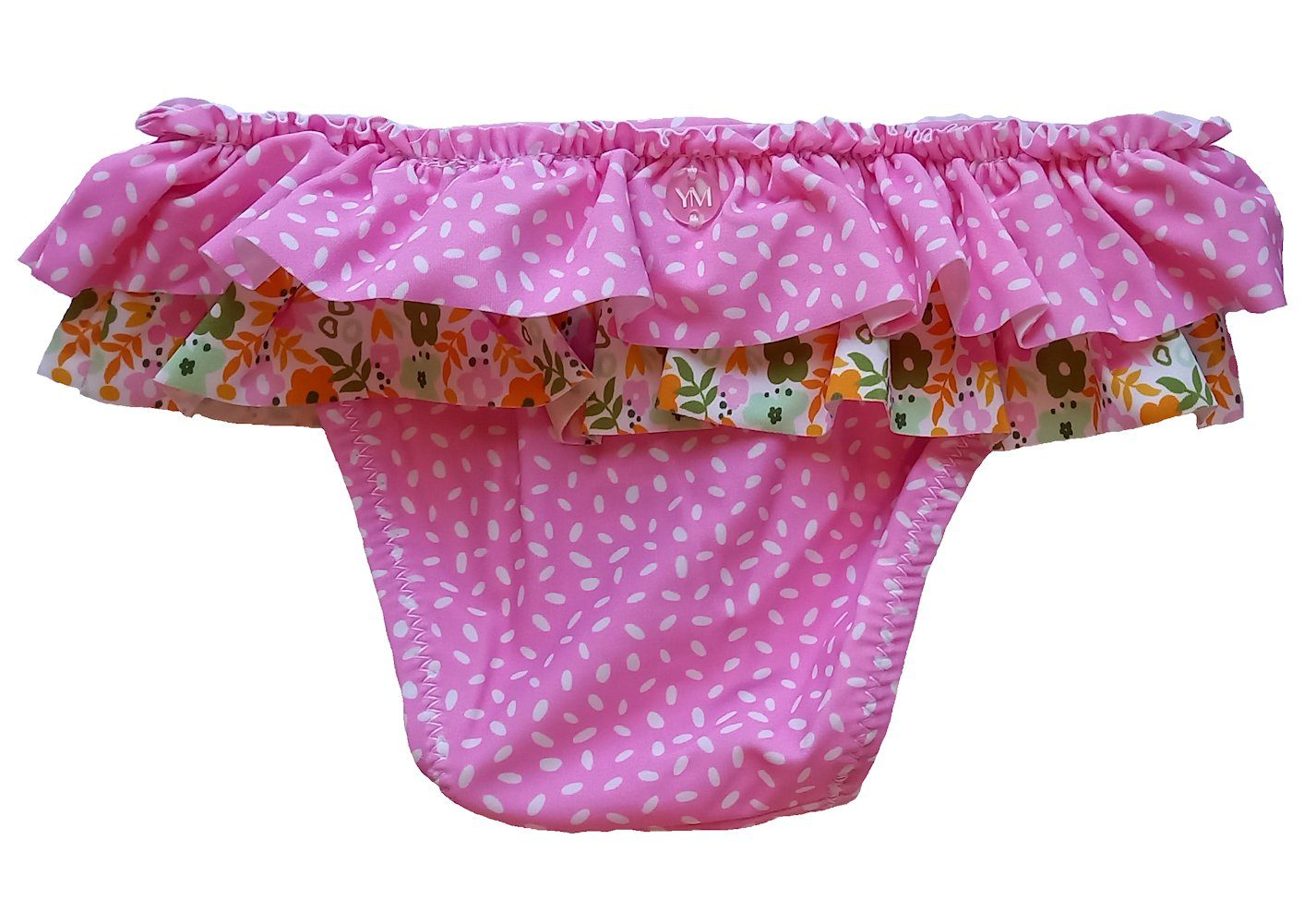 YSABEL MORA Badehose Ysabel Mora Baby Badehose Bikinislip Blumen Doppelrüsche rosa