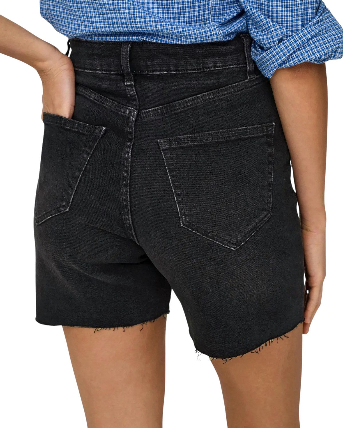 ONLY Jeansshorts (Spar Set) Mid Waist Shorts schwarz im Doppelpack
