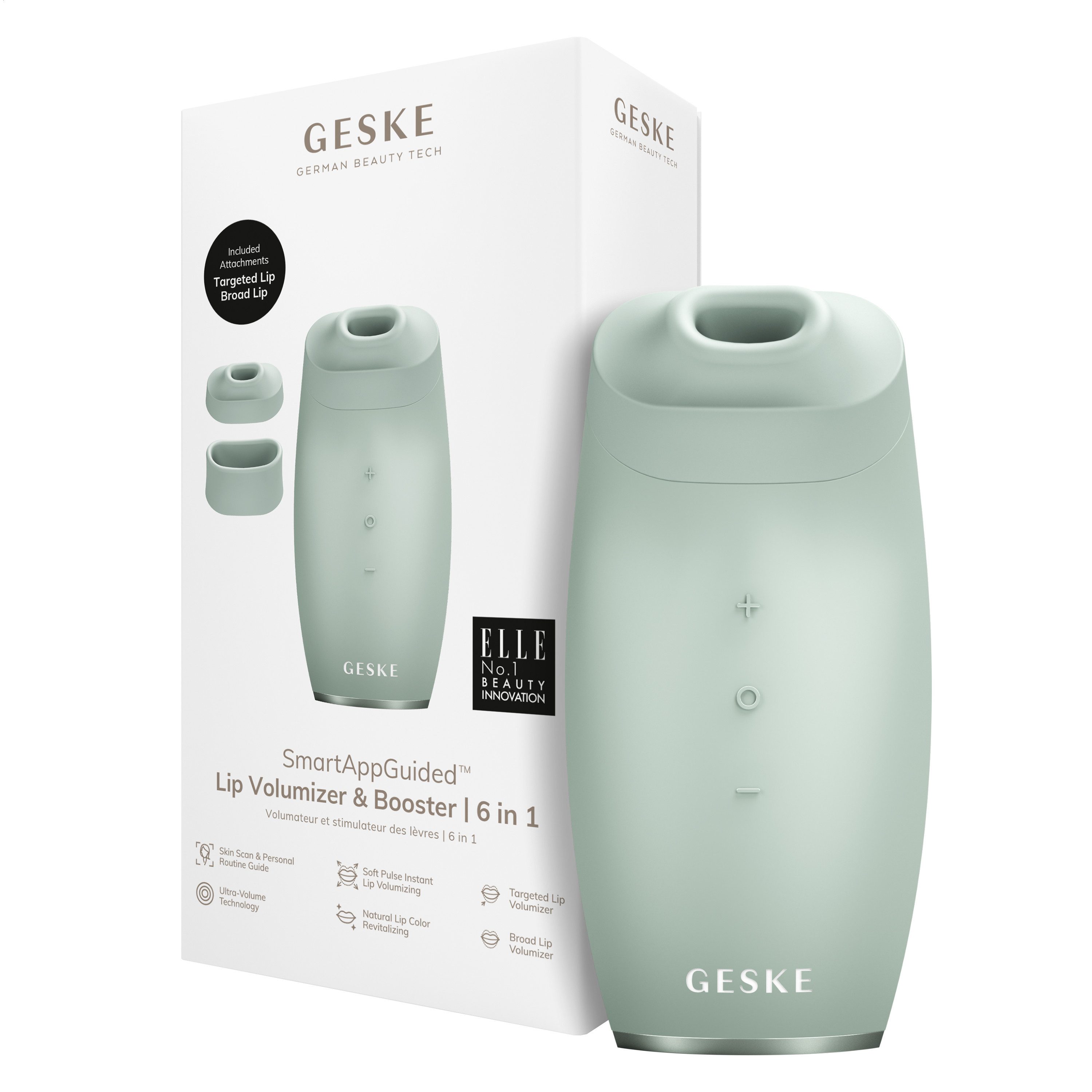 GESKE German Beauty Tech Lip-Booster SmartAppGuided™ Lip Volumizer & Booster 6 in 1, 4-tlg., Mit der GESKE App erhältst Du deine personalisierte Hautpflegeroutine.